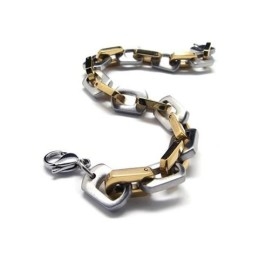 Bracelet À Breloques En Titane Pur Pour Hommes Et Garçons, Doré Et Argenté