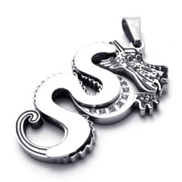 Pendentif Dragon Argent Titane