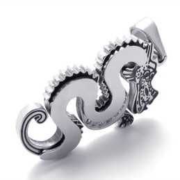 Pendentif Dragon Argent Titane