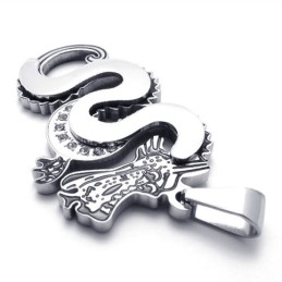 Pendentif Dragon Argent Titane