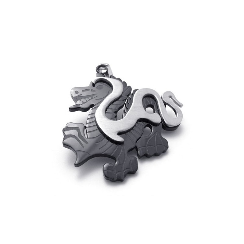 Pendentif Dragon Noir En Titane Pendentif Dragon Noir En Titane