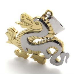 Pendentif Dragon En Titane Doré