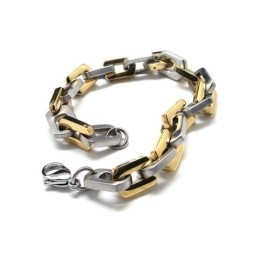 Bracelet À Breloques En Titane Pur Pour Hommes Et Garçons, Doré Et Argenté