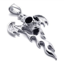 Pendentif En Titane Avec Flamme De Crâne