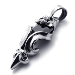 Pendentif En Titane Et Diamant Noir