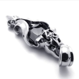 Pendentif En Titane Et Diamant Noir