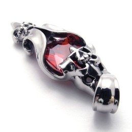 Pendentif En Titane Avec Diamant Rouge