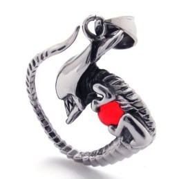 Pendentif En Titane Avec Diamant Rouge
