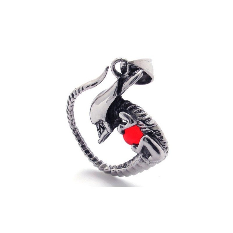 Pendentif En Titane Avec Diamant Rouge Pendentif En Titane Avec Diamant Rouge
