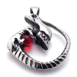 Pendentif En Titane Avec Diamant Rouge