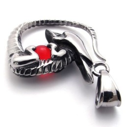 Pendentif En Titane Avec Diamant Rouge