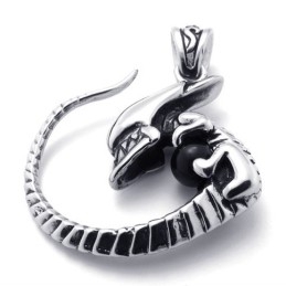 Pendentif En Titane Et Diamant Noir