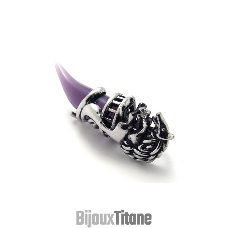 Pendentif En Titane Avec Corne Violette Pendentif En Titane Avec Corne Violette