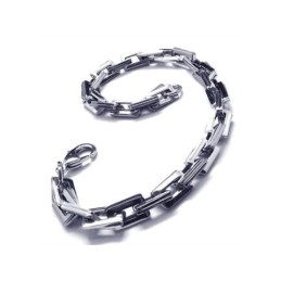 Bracelet À Maillons En Titane Pur Argenté Pour Homme Et Garçon