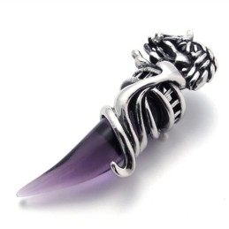 Pendentif En Titane Avec Corne Violette