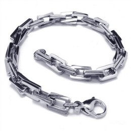 Bracelet À Maillons En Titane Pur Argenté Pour Homme Et Garçon