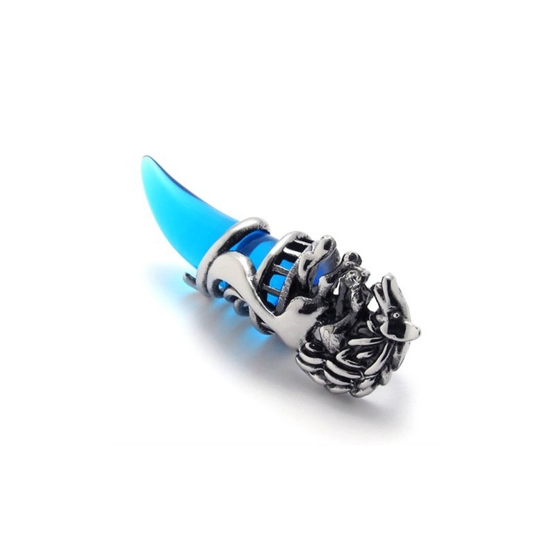 Pendentif En Titane Avec Corne Bleue Pendentif En Titane Avec Corne Bleue