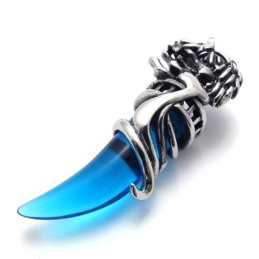 Pendentif En Titane Avec Corne Bleue
