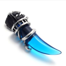 Pendentif En Titane Avec Corne Bleue