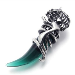 Pendentif En Titane En Corne Verte