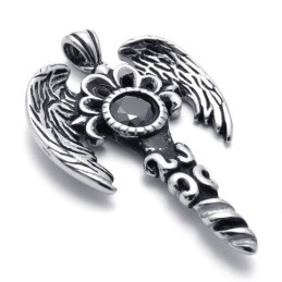 Pendentif En Titane Avec Gemme Ailée