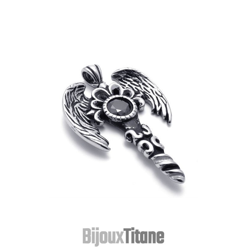 Pendentif En Titane Avec Gemme Ailée Pendentif En Titane Avec Gemme Ailée