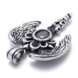 Pendentif En Titane Avec Gemme Ailée