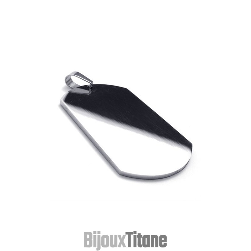 Pendentif En Titane Poli Avec Plaque D'Identité Militaire Pendentif En Titane Poli Avec Plaque D'Identité Militaire