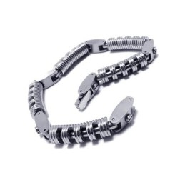 Bracelet À Breloques En Argent Et Titane Pur Pour Homme Et Garçon