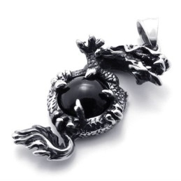 Pendentif En Titane Avec Gemme De Dragon