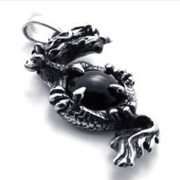 Pendentif En Titane Avec Gemme De Dragon