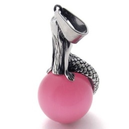 Pendentif En Titane Avec Gemme Sirène