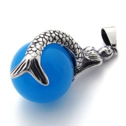 Pendentif En Titane Avec Gemme Sirène