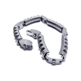 Bracelet À Breloques En Argent Et Titane Pur Pour Homme Et Garçon