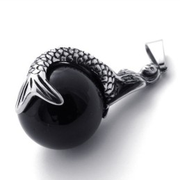 Pendentif En Titane Avec Gemme Sirène