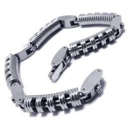 Bracelet À Breloques En Argent Et Titane Pur Pour Homme Et Garçon
