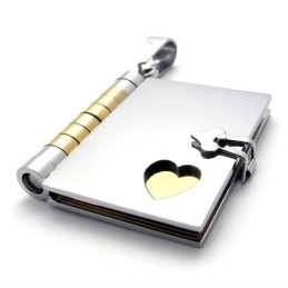 Pendentif En Titane Pour Amoureux Des Livres En Or
