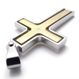 Pendentif Croix En Titane Doré