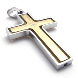 Pendentif Croix En Titane Doré
