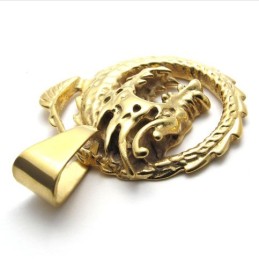 Pendentif Dragon En Titane Doré