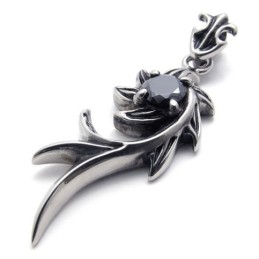 Pendentif Sirène En Titane Et Diamant Noir