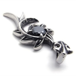 Pendentif Sirène En Titane Et Diamant Noir