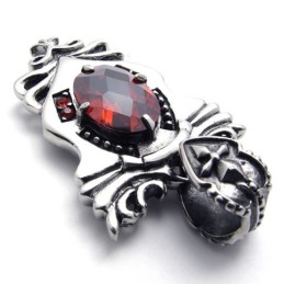 Pendentif En Titane Avec Diamant Rouge