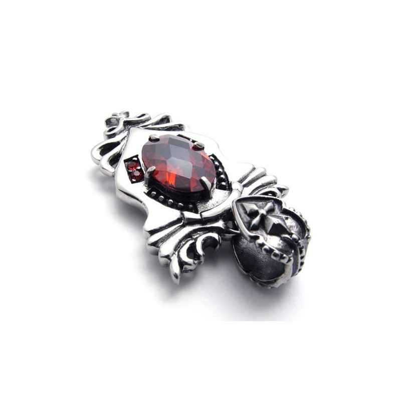 Pendentif En Titane Avec Diamant Rouge Pendentif En Titane Avec Diamant Rouge