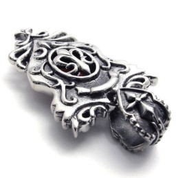 Pendentif En Titane Avec Diamant Rouge