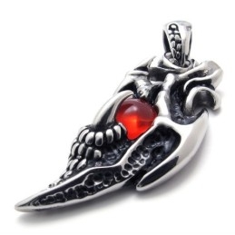 Pendentif En Titane Avec Gemme Rouge Wings