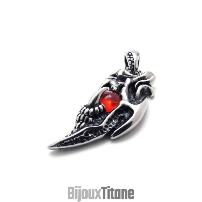 Pendentif En Titane Avec Gemme Rouge Wings Pendentif En Titane Avec Gemme Rouge Wings