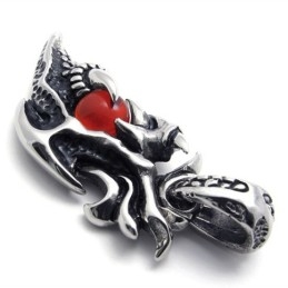 Pendentif En Titane Avec Gemme Rouge Wings