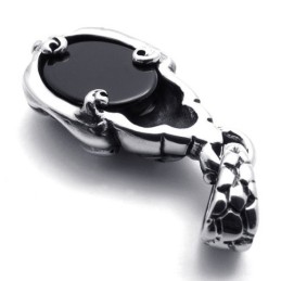 Pendentif En Titane Avec Pierre Précieuse En Forme De Griffe