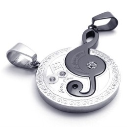 Pendentif En Titane Noir Pour Amoureux Des Notes De Musique